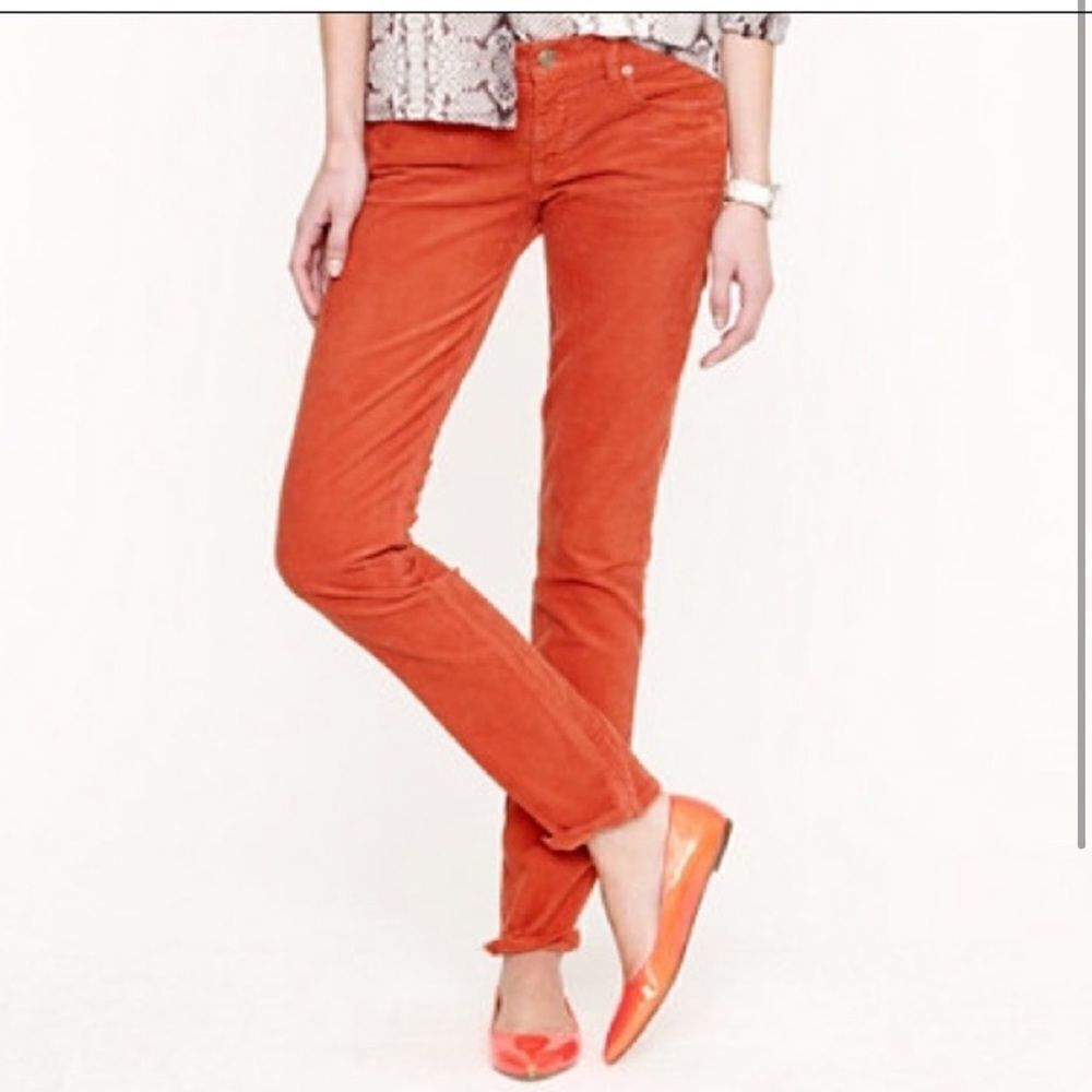 J. Crew Orange Corduroy City Fit Pants 26R